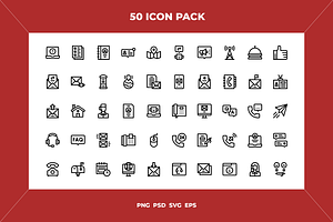 Contact us icons, an Outline Icon by Wencory