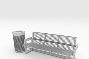 3D Model Bench Park 39