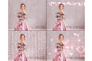 Rose Gold Bokeh Overlays