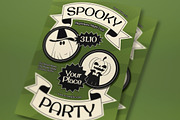 Green Retro Spooky Party Flyer Set, a Flyer Template by graphicook (Thumbnail 3 of 3)