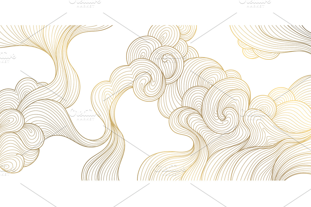 Line Art Clouds and Waves, a Pattern Graphic by Marylia (Photo 8 of 28)