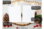 Christmas Card Mockup with Pinecones, a Product Mockup by MockupWizard (Thumbnail 2 of 5)