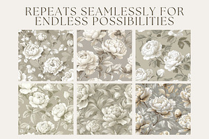 10 Polly's Peonies Seamless Patterns