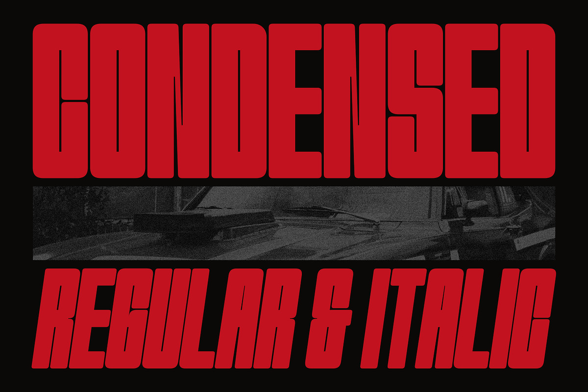 Romusans | Condensed Font Duo, a Sans Serif Font by Mahesans Co (Photo 3 of 10)