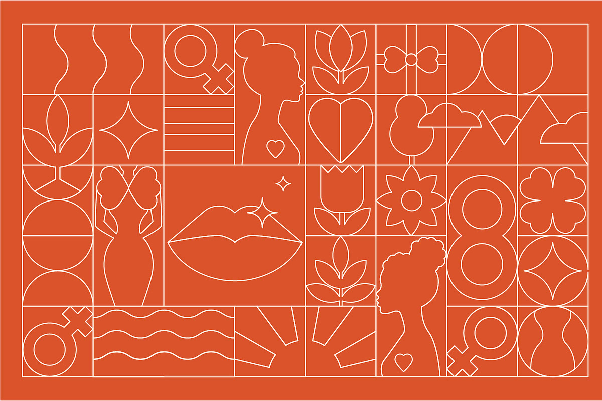 Mosaic Feminine Design Set, a Decorative Illustration by Lettering_Logo (Photo 3 of 8)