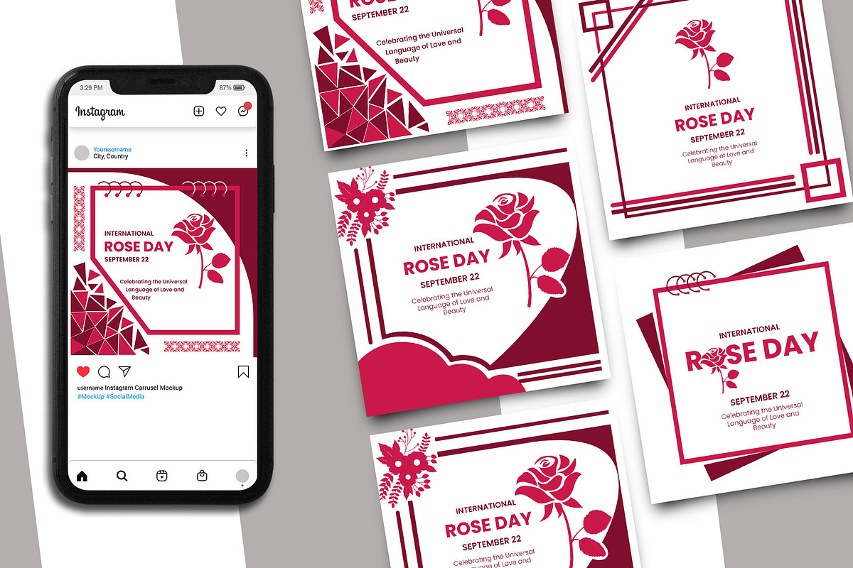 Rose Day Instagram Post Template, a Branding & Logo Template by Artnivora.Std