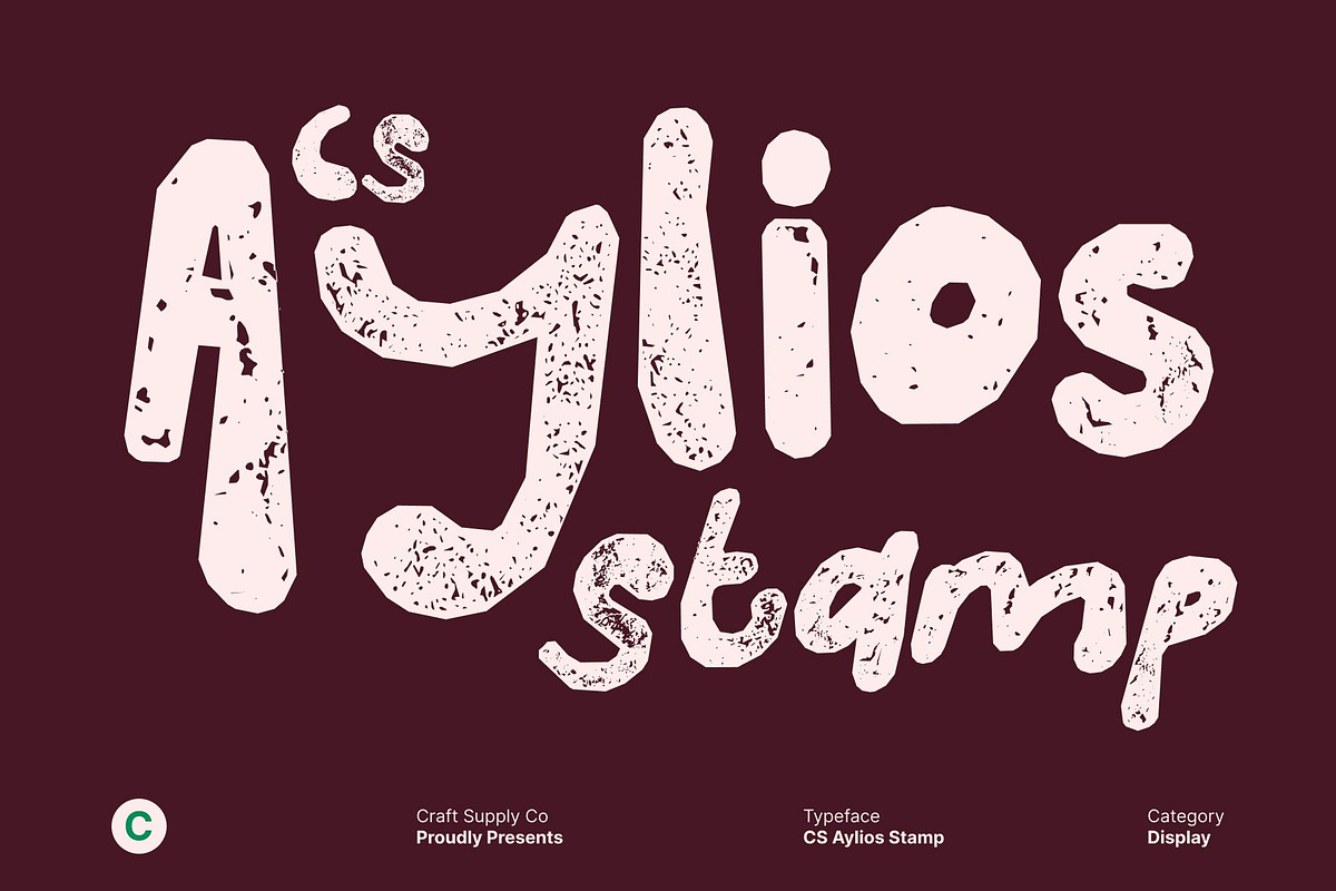 CS Aylios Stamp, a Sans Serif Font by Craft Supply Co. (Photo 1 of 8)