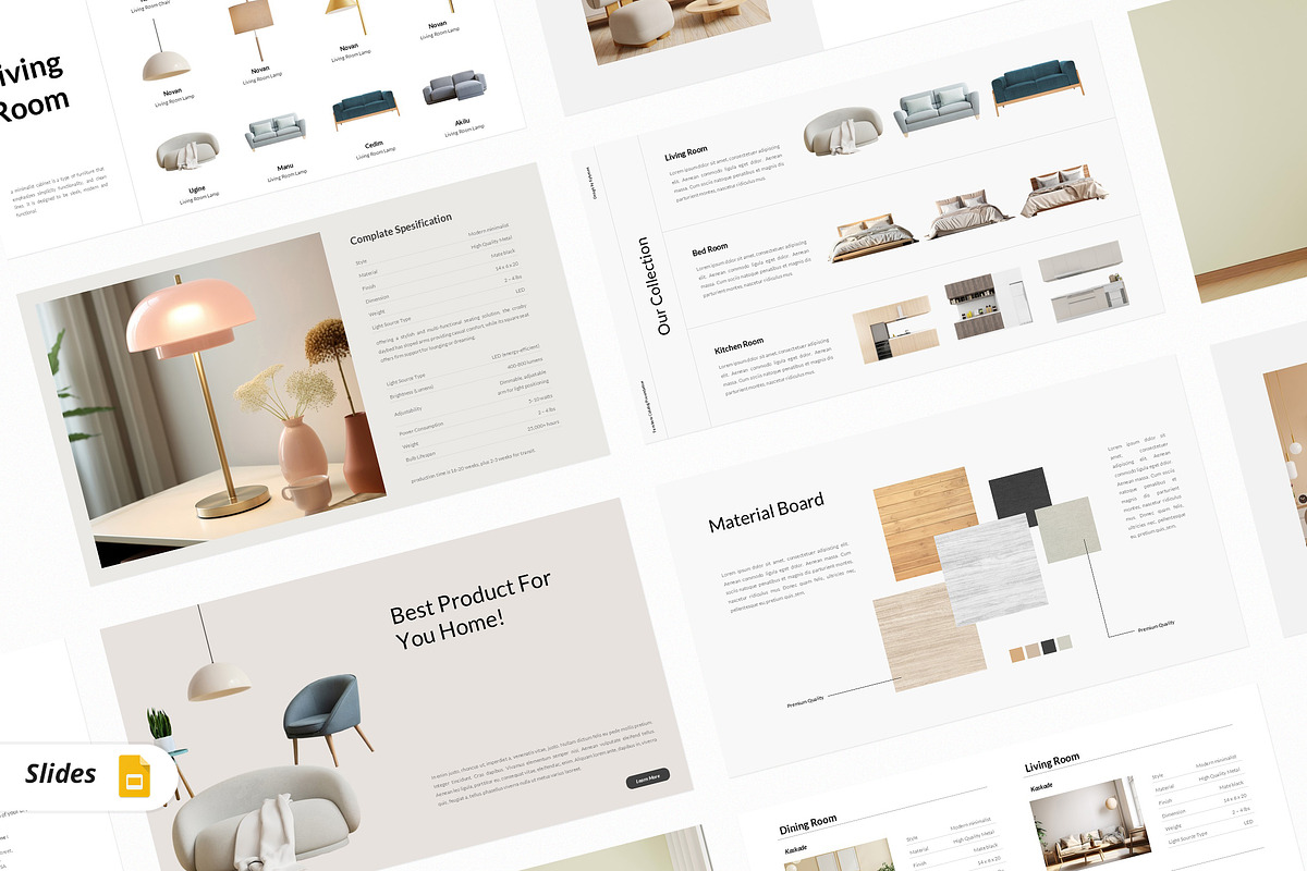 Furniture Catalog Google Slides, a Presentation Template by kylyman (Photo 1 of 6)
