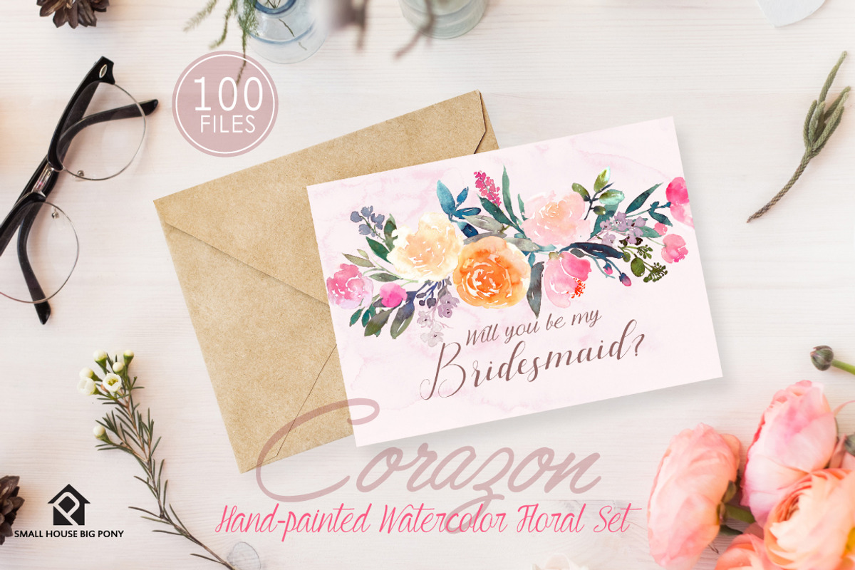Corazon - Watercolor Floral Set, an Illustration by SmallHouseBigPony (Photo 8 of 12)