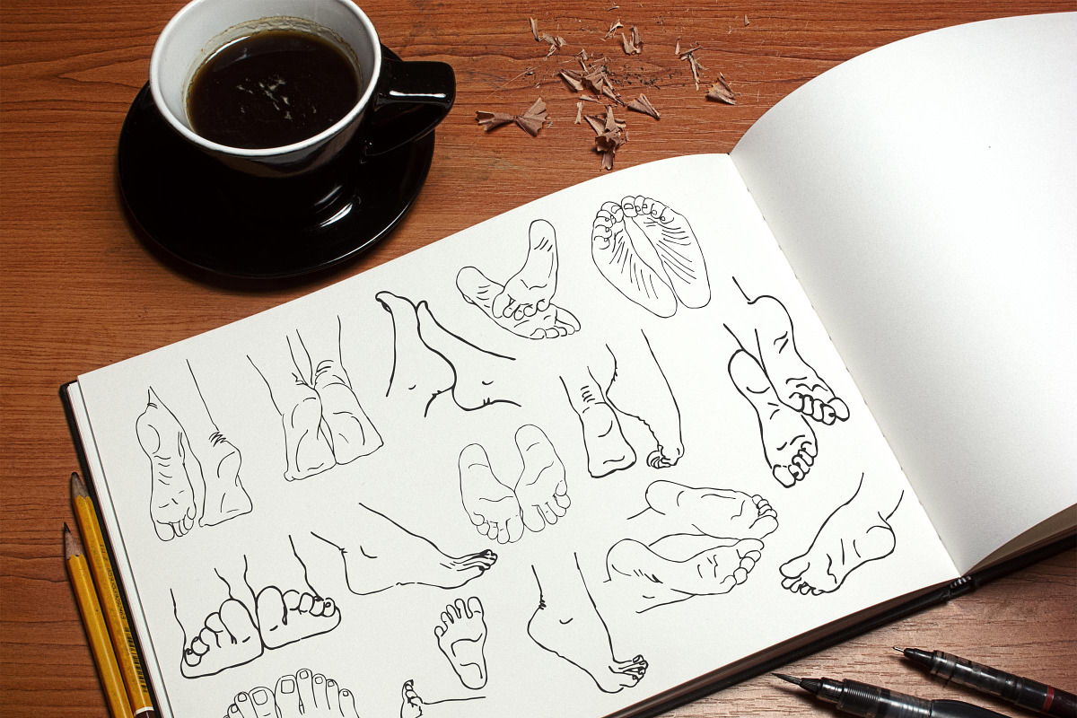 Hand-drawn Feet Sketches, an Illustration by Mike Brennan Art & Design (Photo 2 of 5)