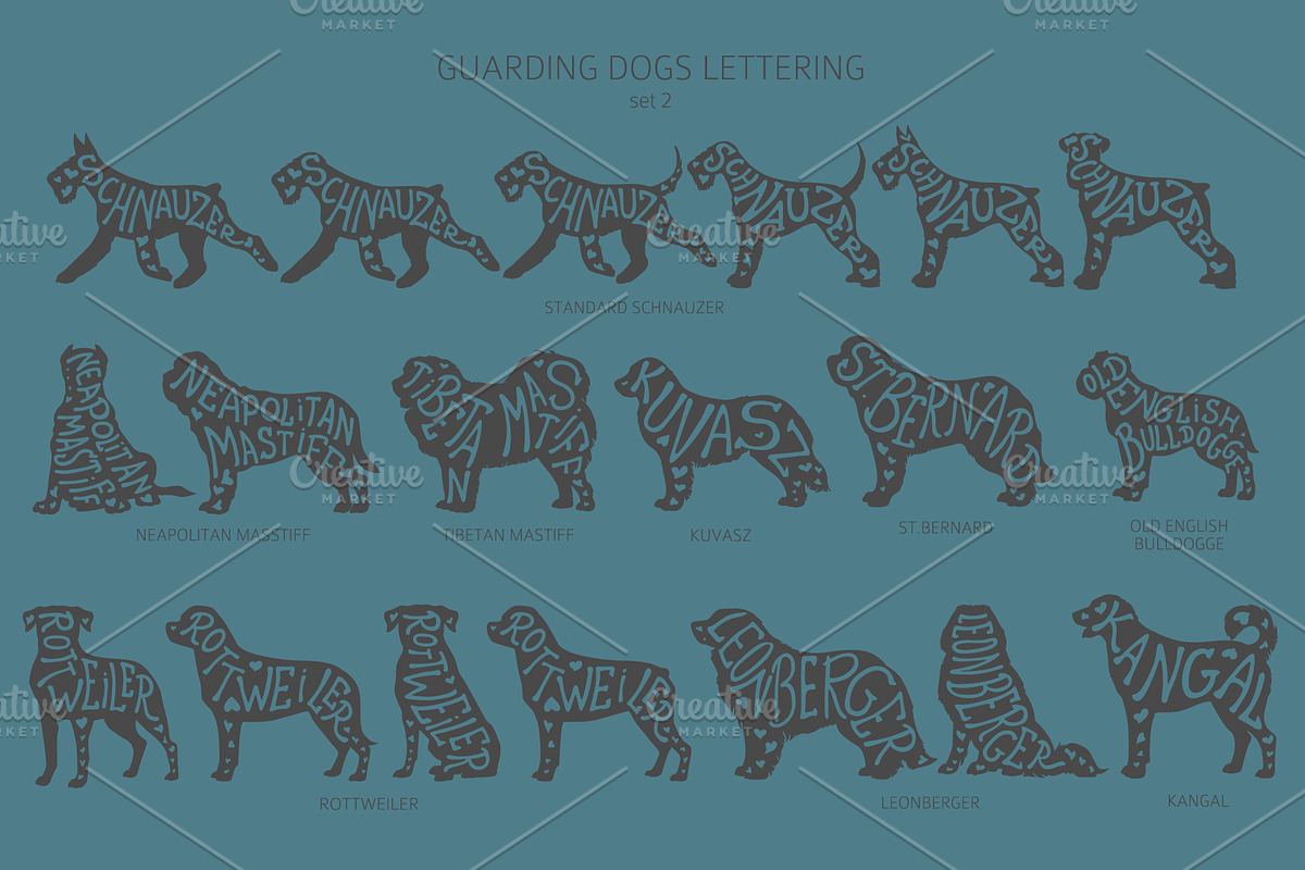Guardian Dogs Silhouettes, an Animal Illustration by pet design shop (Photo 7 of 17)