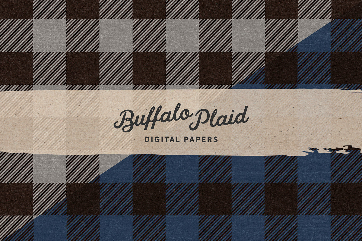 Vintage Buffalo Plaid Digital Papers, a Pattern Graphic by Indie Grace Design (Photo 4 of 5)