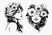 Floral Girl Illustration, a Person Illustration by Tekuni (Thumbnail 5 of 9)