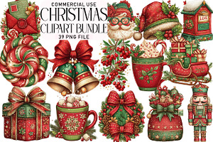 Christmas Clipart Bundle, an Illustration by Daily.Designs