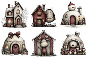Christmas Houses Clipart Bundle, an Illustration by Daily.Designs (Thumbnail 2 of 5)