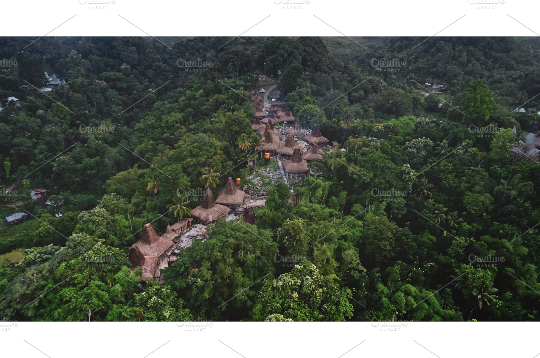 Traditional village hiding in lush, an Architecture Photo by Goinyk