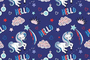 Cute Unicorn Pattern Print