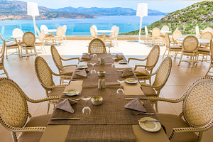 reserved table in restaurant