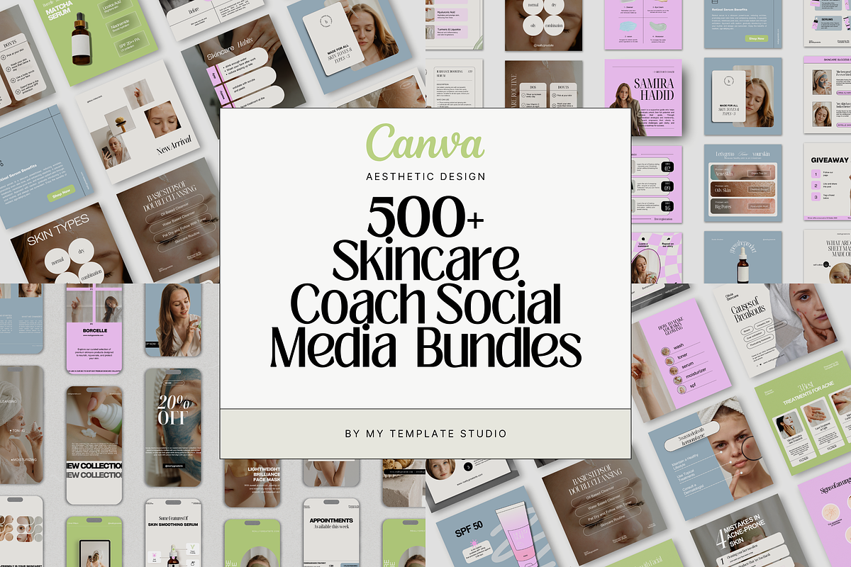 Beauty Skincare Instagram Bundles, a Social Media Template by My Template Studio (Photo 1 of 18)