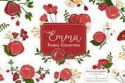 Christmas Flowers Clipart & Vectors, an Illustration by Amanda Ilkov (Thumbnail 1 of 3)