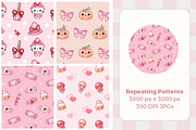 Girly Halloween Seamless Patterns, a Pattern Graphic by TheClipAtelier (Thumbnail 3 of 3)