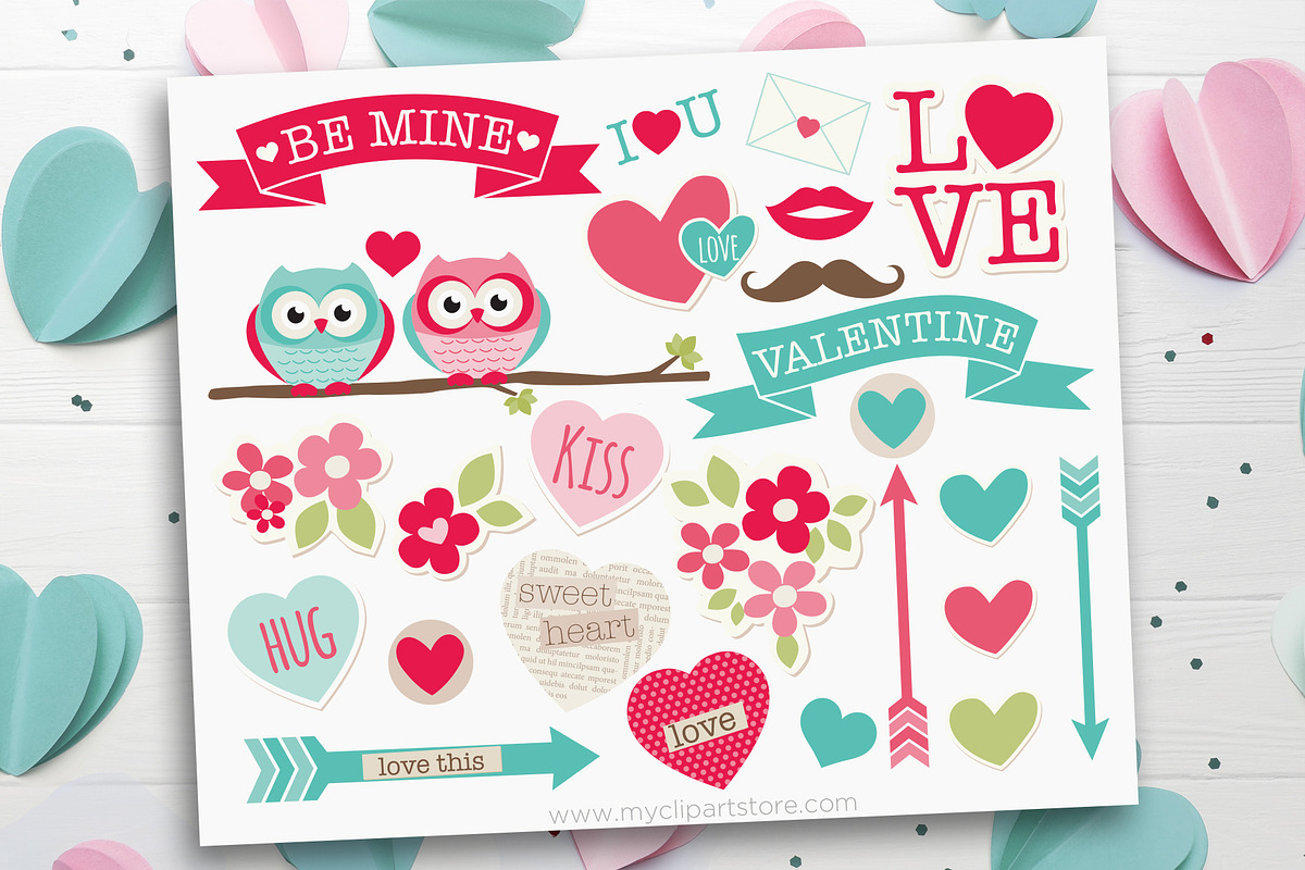 Be My Valentine Clipart, SVG, an Illustration by MyClipArtStore (Photo 1 of 2)