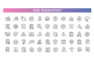 Risk management icon collection set, a Finance Illustration by Tettygreen