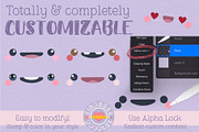 Cutie Faces Procreate Stamp Brushes, a Brush Add-On by KindnessDoodles (Thumbnail 3 of 5)
