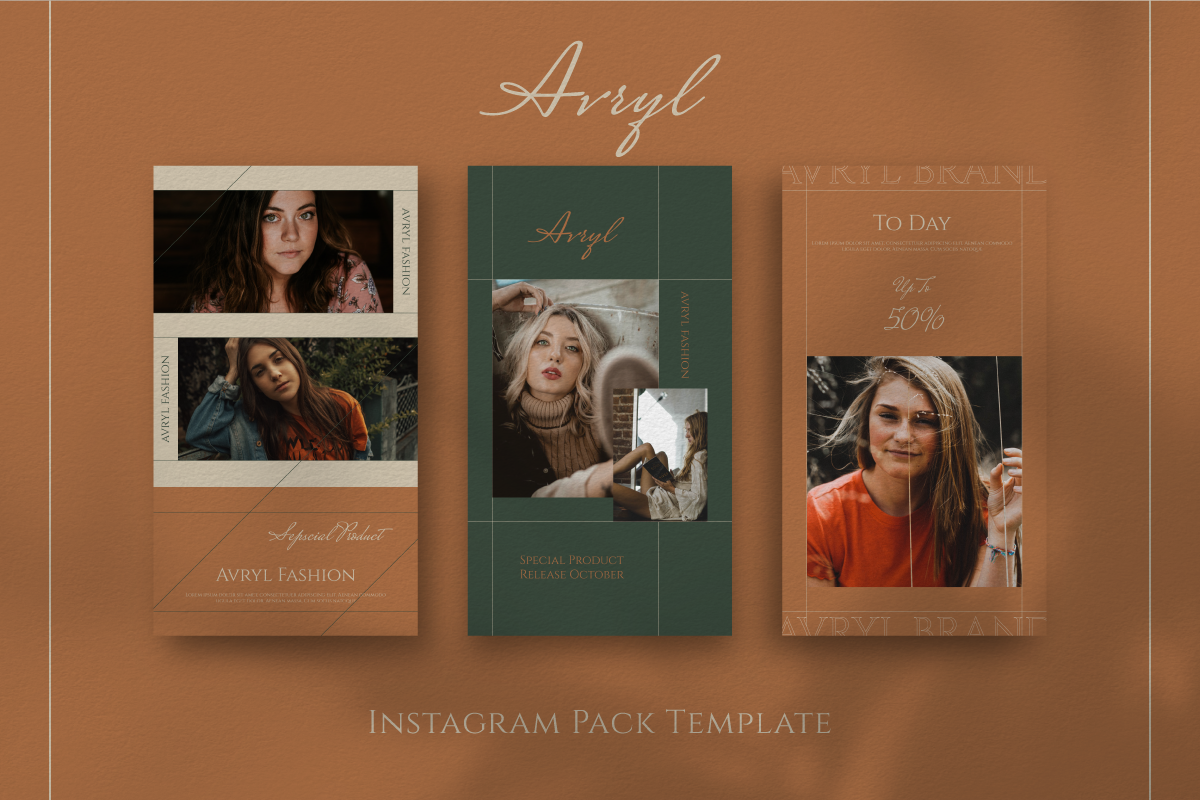 Avryl Story & Feed Instagram Templat, a Social Media Template by Inkofert (Photo 9 of 12)