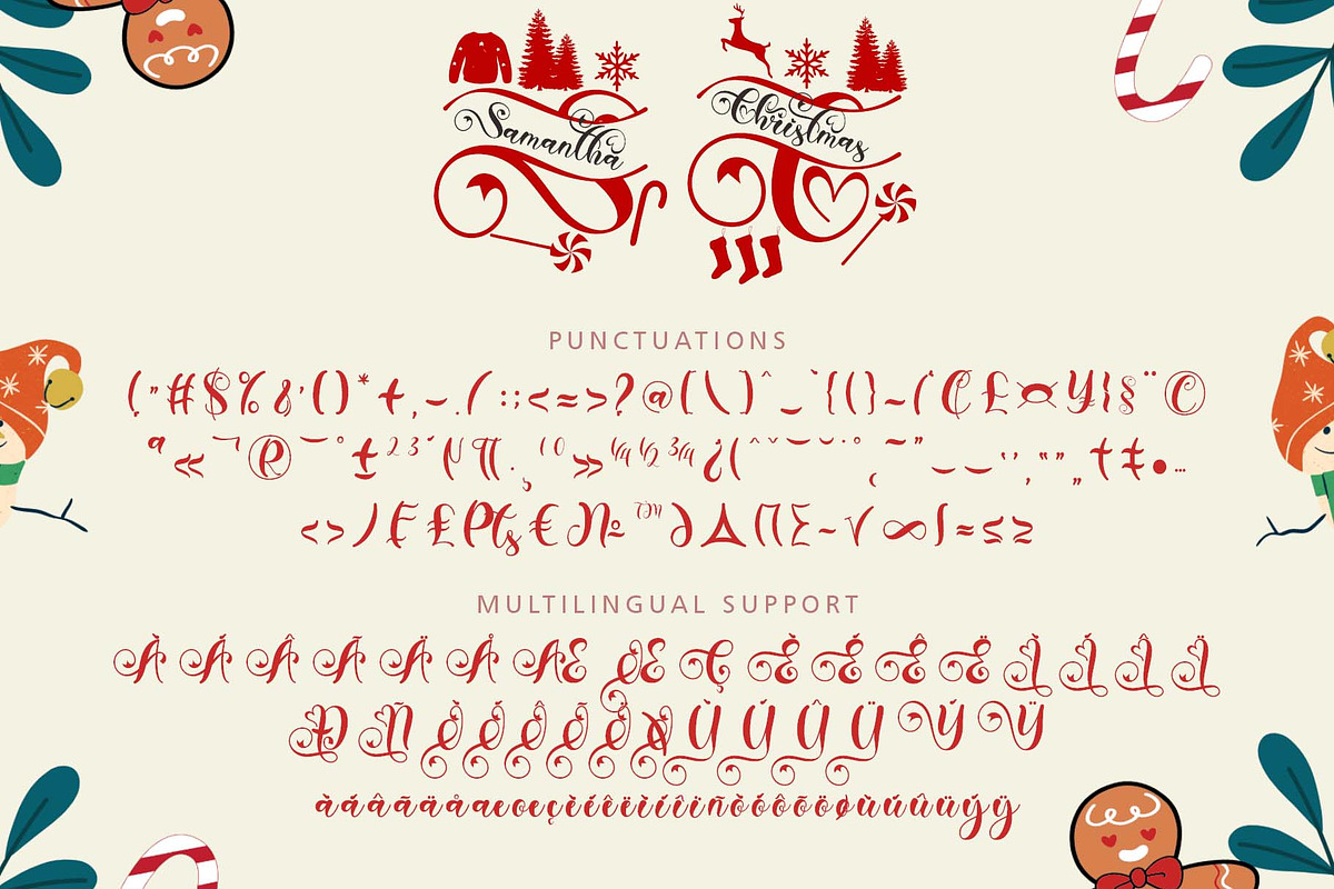 Samantha Christmas Monogram, a Handwritten Font by Yoga Letter (Photo 7 of 7)
