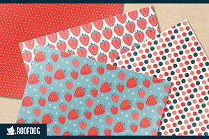 Summer Strawberry Digital Paper