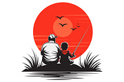 Father Son Outdoor Fishing vector, an Object Illustration by Ghagra (Thumbnail 3 of 3)