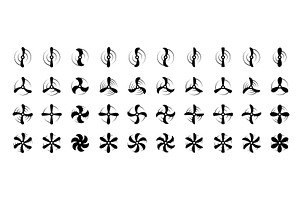 Airplane propeller icons. Minimal, a Transportation Illustration by GraphiShop