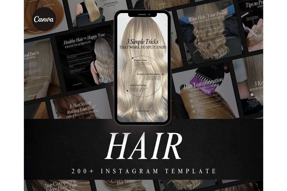 Hair Coach Instagram Template-Canva, a Social Media Template by TheTemplateTopia (Photo 1 of 10)