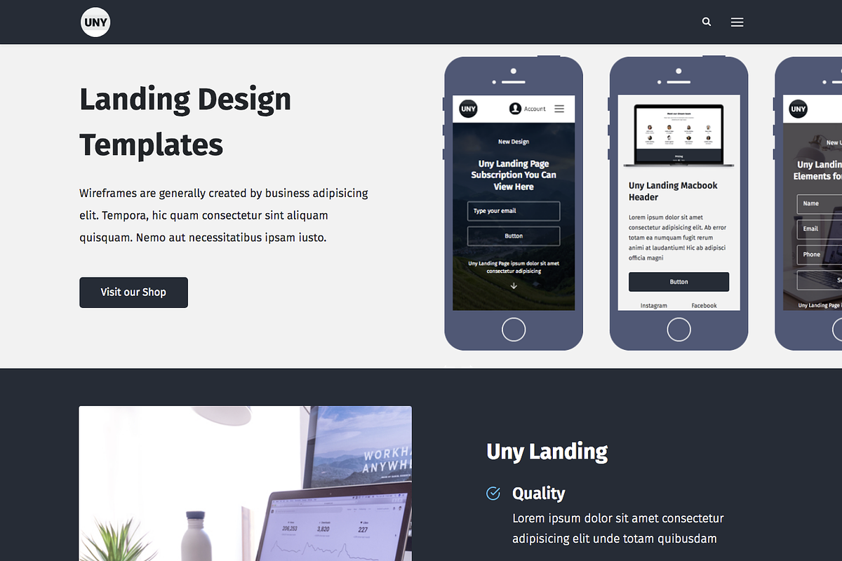 Uny Landing page templates - 6 in 1, a Landing Page Template by emagweb (Photo 4 of 7)