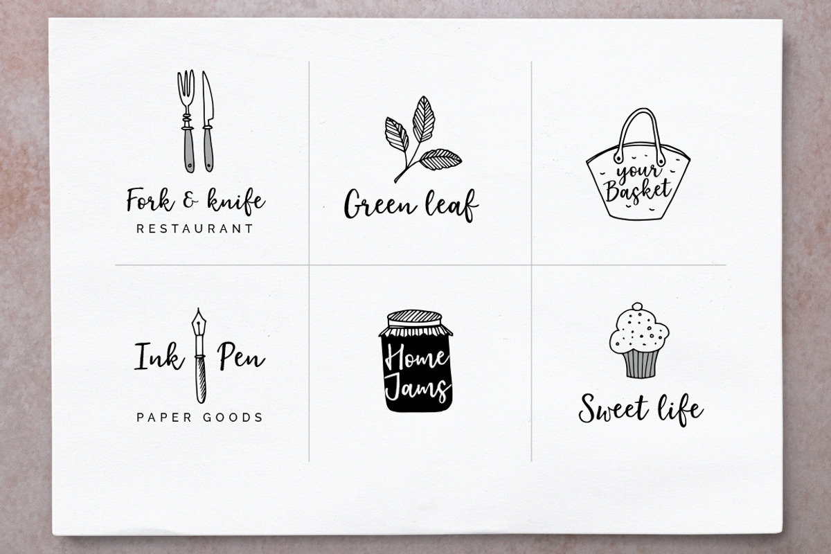Elderflower script font + logos preview 5
