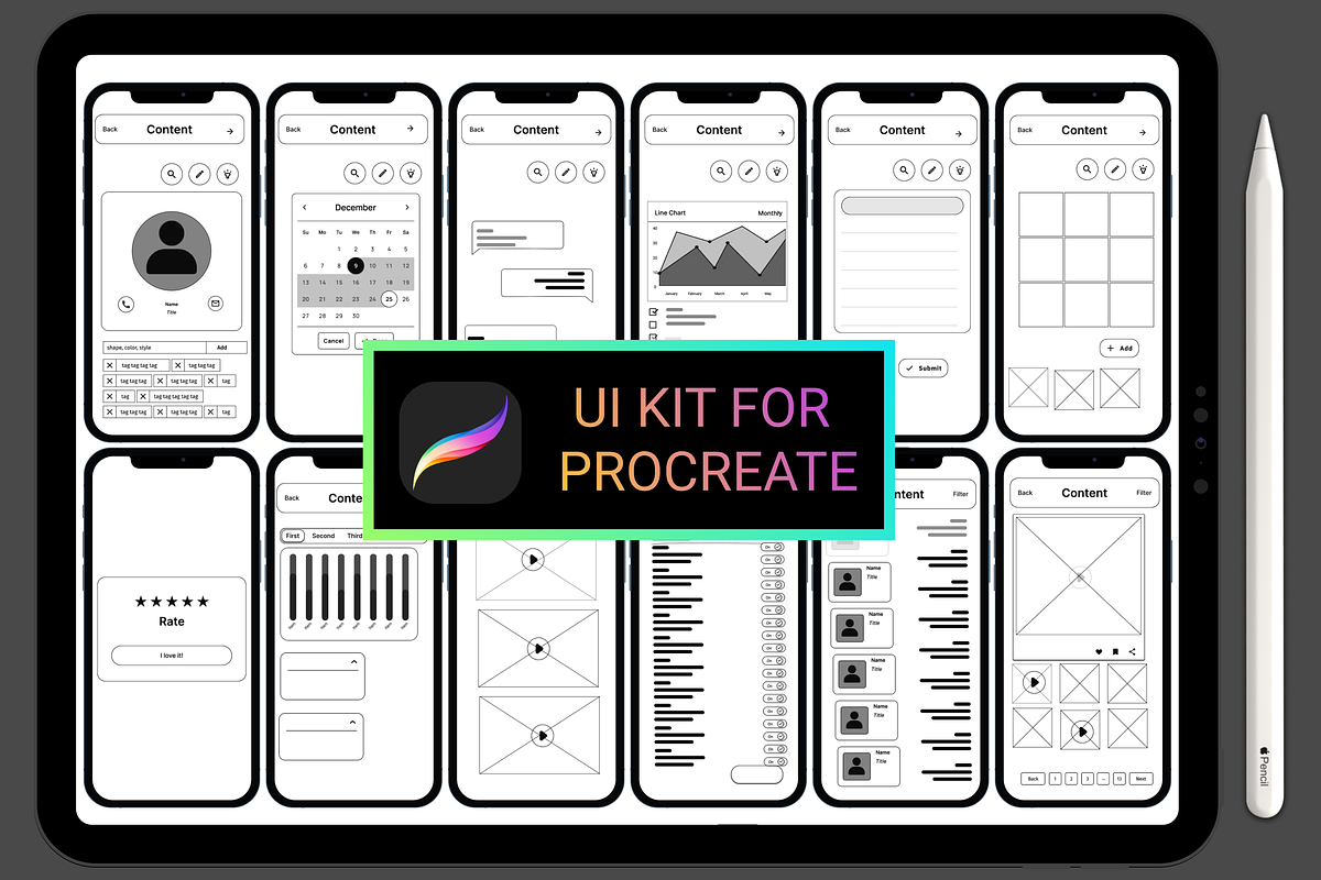 UI KIT Prototyping Procreate, a Brush Add-On by Graphics Resources (Photo 4 of 6)