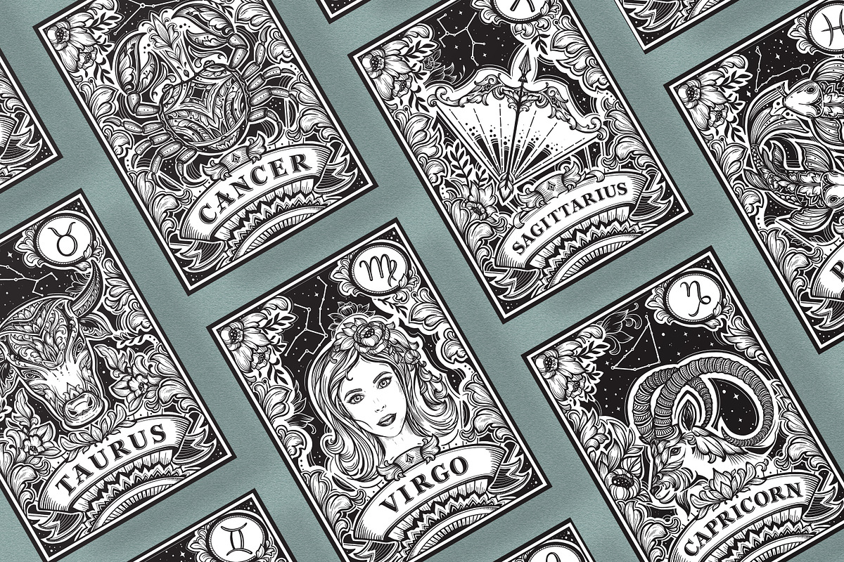 Zodiac Vector Set, a Decorative Illustration by Molly art (Photo 11 of 16)