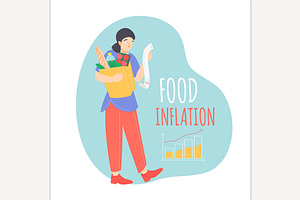Food crisis, inflation, hunger, glob, a Food Illustration by Anna's Shop
