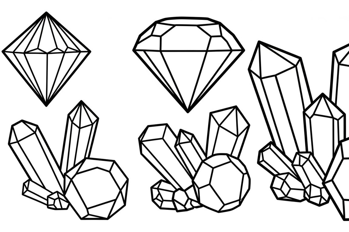 crystal and gemstone coloring pages, an Illustration by Amazin_art (Photo 21 of 25)