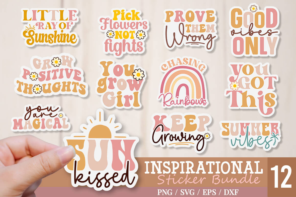 Inspirational Retro Sticker SVG Bund, a Healthcare Illustration by Crafticy (Photo 1 of 5)