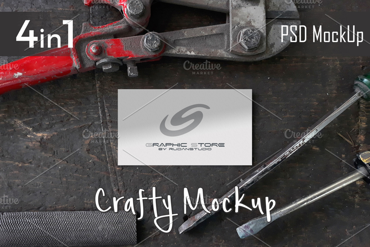 PSD Mockup Crafty 4 in 1, a Product Mockup by RudanStudio (Photo 1 of 5)