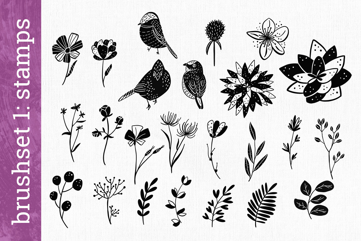 Flora&Bird - Brush Box for Procreate, a Brush Add-On by Gray Cat Graphics (Photo 3 of 10)