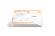 White Wooden Double Bed 3D Model, an Object 3D Model by rebrandy (Thumbnail 2 of 10)