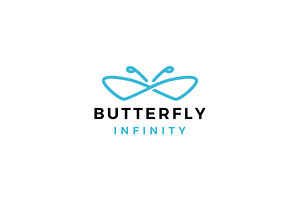 Butterfly Infinity Logo Vector Icon