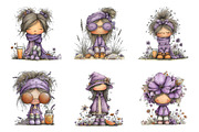 Whimsical summer girls clipart, an Illustration by SinaCreation (Thumbnail 2 of 8)