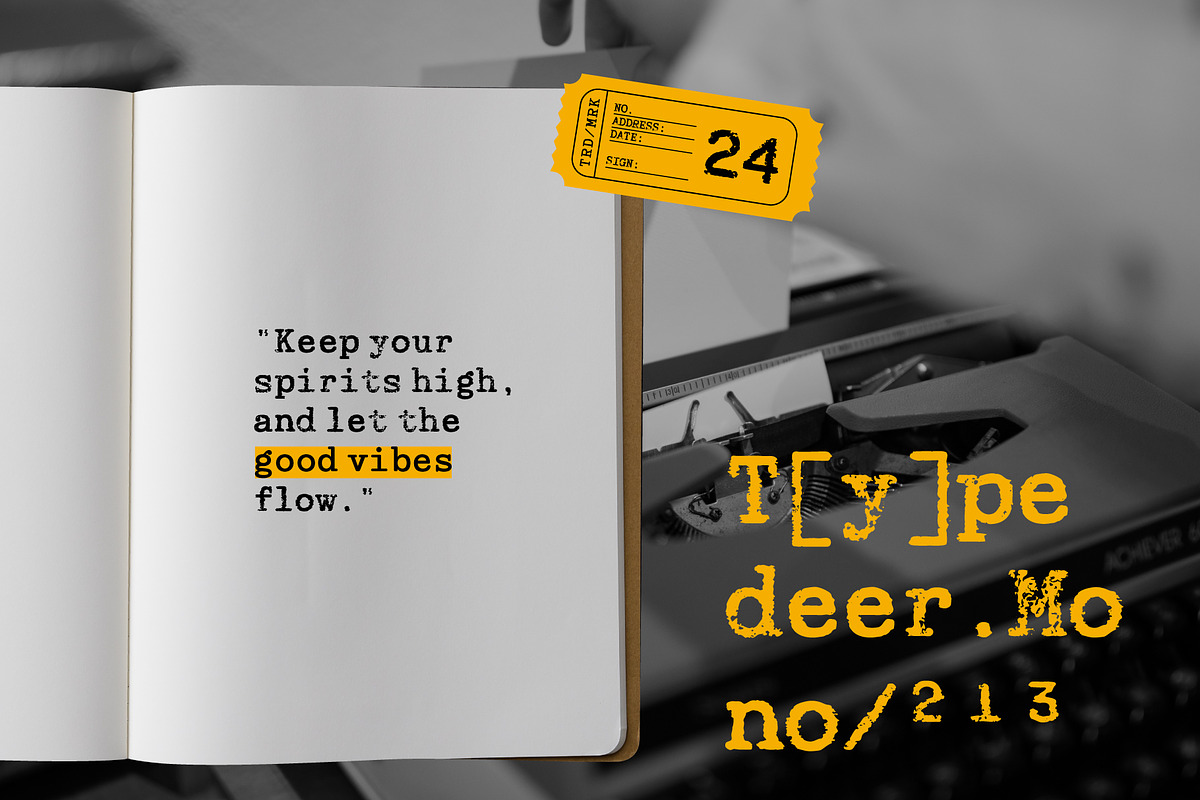 TypedeerMono - Typewriter Stamp Font, a Slab Serif Font by Drizy (Photo 4 of 10)