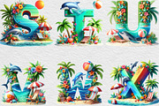 Summer Beach Doodle Alphabet Clipart, an Illustration by Black Bird Studio (Thumbnail 4 of 6)