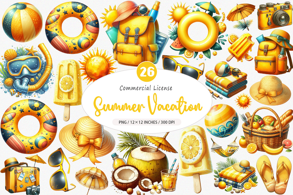 Summer Vacation PNG, an Illustration by SinaCreation (Photo 1 of 5)