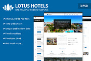 One Page Hotels PSD Website Template, a Landing Page Template by WebbyTemplates (Thumbnail 1 of 4)